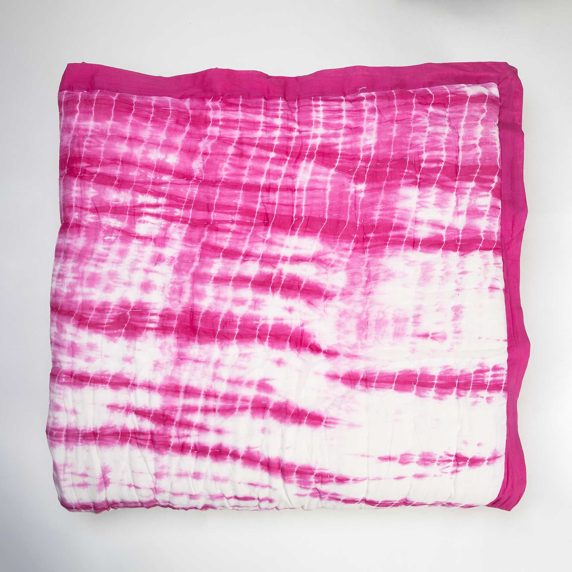 Traditional Handmade Red Rose Tie Dye Cotton Jaipuri Razai For Heavy Winter